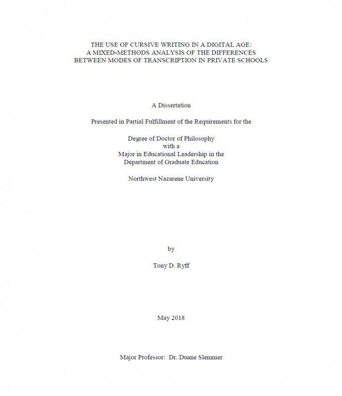 The use of cursive writing in a digital age: a mixed-methods analysis of the differences between modes of transcription in private schools